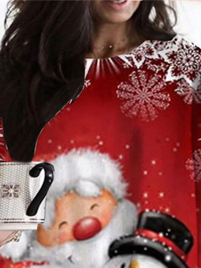 Women‘s Plus Size Christmas Dress Casual Dress Santa Claus Long Sleeve Winter Fall Casual Festival Mini Dress Going Out Dress 3 Women‘s Plus Size Christmas Dress Casual Dress Santa Claus Long Sleeve Winter Fall Casual Festival Mini Dress Going Out Dress - Image 3