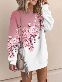 Women's Casual Dress Sweatshirt Dress Mini Dress Warm Fashion Outdoor Vacation Going Out Crew Neck Print Floral Loose Fit Pink Blue Purple S M L XL XXL 7 Women's Casual Dress Sweatshirt Dress Mini Dress Warm Fashion Outdoor Vacation Going Out Crew Neck Print Floral Loose Fit Pink Blue Purple S M L XL XXL -Casual Print Dress Sales qnuxqc1694166431325