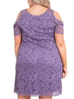 Women's Plus Size Curve Casual Dress Lace Dress A Line Dress Plain Mini Dress Short Sleeve Lace Patchwork V Neck Fashion Outdoor ArmyGreen Blue Fall Winter XL XXL 3XL 4XL -Casual Print Dress Sales qttwal1695025630297
