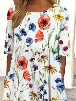 Women's Casual Dress Summer Dress Print Dress Floral Geometric Pocket Print Crew Neck Midi Dress Fashion Mature Outdoor Daily Short Sleeve Loose Fit Black White Red Summer Spring S M L XL XXL 15 Women's Casual Dress Summer Dress Print Dress Floral Geometric Pocket Print Crew Neck Midi Dress Fashion Mature Outdoor Daily Short Sleeve Loose Fit Black White Red Summer Spring S M L XL XXL -Casual Print Dress Sales quftvl1679393341686