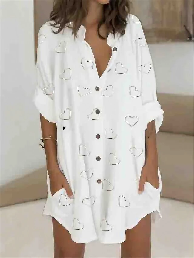 Women's Shirt Dress Casual Dress Shift Dress Mini Dress Outdoor Daily Vacation Polyester Fashion Casual Stand Collar Button Pocket Long Sleeve Summer Spring Fall 2023 Regular Fit White Pink Butterfly 1 Women's Shirt Dress Casual Dress Shift Dress Mini Dress Outdoor Daily Vacation Polyester Fashion Casual Stand Collar Button Pocket Long Sleeve Summer Spring Fall 2023 Regular Fit White Pink Butterfly