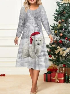 Women's Christmas Plus Size Curve Casual Dress Skater Dress A Line Dress Animal Christmas Tree Midi Dress Long Sleeve Print Crew Neck Fashion Outdoor White Blue Fall Winter L XL XXL 3XL 4XL 7 Women's Christmas Plus Size Curve Casual Dress Skater Dress A Line Dress Animal Christmas Tree Midi Dress Long Sleeve Print Crew Neck Fashion Outdoor White Blue Fall Winter L XL XXL 3XL 4XL -Casual Print Dress Sales qvvits1695813651055