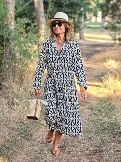 Women's Long Dress Maxi Dress Shirt Dress Casual Dress Print Dress Geometric Streetwear Modern Outdoor Daily Vacation Ruffle Button Long Sleeve Shirt Collar Dress Regular Fit Black Summer Spring S M 27 Women's Long Dress Maxi Dress Shirt Dress Casual Dress Print Dress Geometric Streetwear Modern Outdoor Daily Vacation Ruffle Button Long Sleeve Shirt Collar Dress Regular Fit Black Summer Spring S M -Casual Print Dress Sales rblivn1693362541967