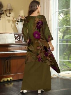 Women's Casual Dress Winter Dress Print Dress Floral Button Pocket Crew Neck Long Dress Maxi Dress Vintage Outdoor Daily 3/4 Length Sleeve Regular Fit Brown Green Fall Winter S M L XL 3XL 7 Women's Casual Dress Winter Dress Print Dress Floral Button Pocket Crew Neck Long Dress Maxi Dress Vintage Outdoor Daily 3/4 Length Sleeve Regular Fit Brown Green Fall Winter S M L XL 3XL -Casual Print Dress Sales rgwdwy1697194509892