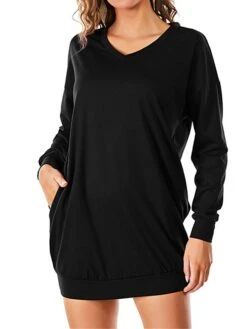 Women's Casual Dress Sweatshirt Dress Shift Dress Mini Dress Pocket Outdoor Street Daily Active Fashion V Neck Long Sleeve 2023 Loose Fit Black Wine Dark Grey Color S M L XL XXL Size 34 Women's Casual Dress Sweatshirt Dress Shift Dress Mini Dress Pocket Outdoor Street Daily Active Fashion V Neck Long Sleeve 2023 Loose Fit Black Wine Dark Grey Color S M L XL XXL Size -Casual Print Dress Sales rjachy1694591873160