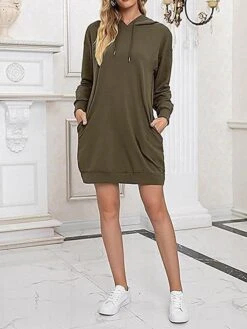Women's Casual Dress Hoodie Dress Shift Dress Mini Dress Pocket Outdoor Street Daily Active Fashion Hooded Long Sleeve 2023 Loose Fit Black Wine Army Green Color S M L XL XXL Size 37 Women's Casual Dress Hoodie Dress Shift Dress Mini Dress Pocket Outdoor Street Daily Active Fashion Hooded Long Sleeve 2023 Loose Fit Black Wine Army Green Color S M L XL XXL Size -Casual Print Dress Sales rmsijw1693558125940