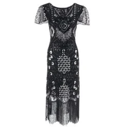 Women's Retro 1920s Fringe Dress Midi Dress Party Halloween Sequins Tassel Fringe Floral V Neck Short Sleeve Regular Fit Spring Fall 2023 Silver Red S M L XL 16 Women's Retro 1920s Fringe Dress Midi Dress Party Halloween Sequins Tassel Fringe Floral V Neck Short Sleeve Regular Fit Spring Fall 2023 Silver Red S M L XL -Casual Print Dress Sales rncldv1692856709829