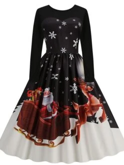 Women's Christmas Swing Dress Vintage DressKnee Length Dress Blue Royal Blue Light Blue Black Long Sleeve Santa Claus Elk Snowman Print Fall Winter Crew Neck Vacation Vintage 2022 S M L XL XXL 3XL 39 Women's Christmas Swing Dress Vintage DressKnee Length Dress Blue Royal Blue Light Blue Black Long Sleeve Santa Claus Elk Snowman Print Fall Winter Crew Neck Vacation Vintage 2022 S M L XL XXL 3XL -Casual Print Dress Sales rowzjk1665293402260
