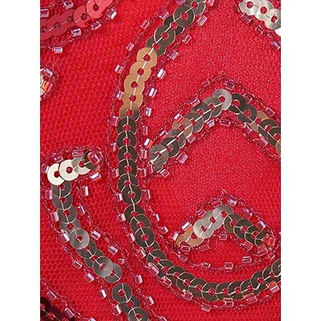 Women's Retro 1920s Fringe Dress Midi Dress Party Halloween Sequins Tassel Fringe Floral V Neck Short Sleeve Regular Fit Spring Fall 2023 Silver Red S M L XL 7 Women's Retro 1920s Fringe Dress Midi Dress Party Halloween Sequins Tassel Fringe Floral V Neck Short Sleeve Regular Fit Spring Fall 2023 Silver Red S M L XL - Image 7