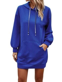 Women's Casual Dress Hoodie Dress Winter Dress Mini Dress Pocket Daily Date Going Out Active Fashion Hooded Long Sleeve 2023 Loose Fit Black Wine Navy Blue Color S M L XL XXL Size -Casual Print Dress Sales rsscde1694601021927