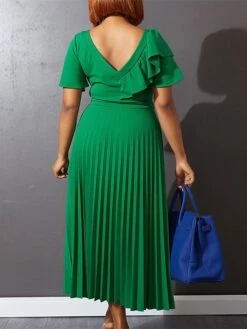 Women‘s Plus Size Curve Party Dress Solid Color V Neck Ruched Short Sleeve Fall Spring Work Prom Dress Maxi Long Dress Party Holiday Dress Ruffle 22 Women‘s Plus Size Curve Party Dress Solid Color V Neck Ruched Short Sleeve Fall Spring Work Prom Dress Maxi Long Dress Party Holiday Dress Ruffle -Casual Print Dress Sales rufoik1648636992736