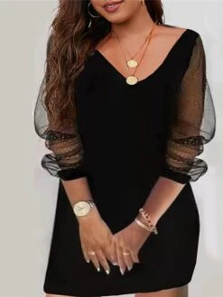 Women‘s Plus Size Curve Casual Dress Floral V Neck Long Sleeve Fall Spring Casual Mini Dress Daily Vacation Dress -Casual Print Dress Sales rxqlli1671534504818