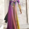 Women's Casual Dress Swing Dress A Line Dress Floral Ombre Print Crew Neck Long Dress Maxi Dress Fashion Streetwear Outdoor Daily Long Sleeve Regular Fit Purple Fuchsia Green Fall Winter S M L XL XXL