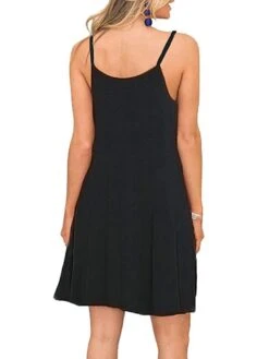 Women's Casual Dress Strap Dress Mini Dress Black Wine Dark Blue Sleeveless Pure Color Pocket Summer Spring Spaghetti Strap Stylish Loose Fit 2023 S M L XL XXL -Casual Print Dress Sales rylyzp1645096567836