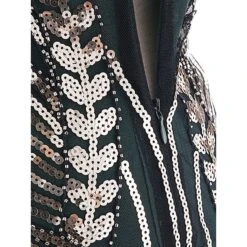 Women's Retro 1920s Fringe Dress Midi Dress Party Halloween Sequins Tassel Fringe Leaf Deep U Sleeveless Regular Fit Spring Fall 2023 Silver Black S M L XL -Casual Print Dress Sales rzdgpu1692858233117