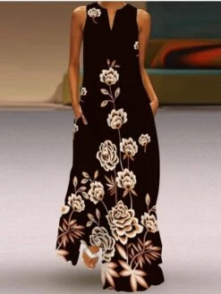 Women's Shift Dress Maxi Long Dress Sleeveless Animal Print Summer Spring V Neck Classic & Timeless 2023 S M L XL XXL 3XL 4XL 5XL -Casual Print Dress Sales rznstv1617686576682