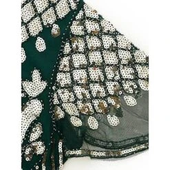 Women's Retro 1920s Fringe Dress Midi Dress Party Halloween Sequins Tassel Fringe Floral V Neck Short Sleeve Regular Fit Spring Fall 2023 Silver Black S M L XL -Casual Print Dress Sales sakyfw1692849715815