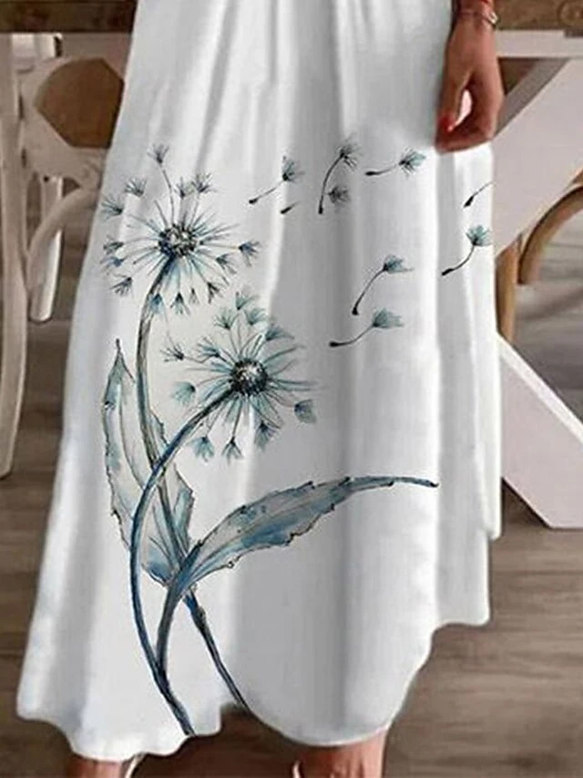 Women's Long Dress Maxi Dress Casual Dress A Line Dress Slip Dress Dandelion Flower Fashion Streetwear Daily Date Vacation Backless Print Sleeveless Strap Dress Regular Fit Gray Spring Summer S M L 2 Women's Long Dress Maxi Dress Casual Dress A Line Dress Slip Dress Dandelion Flower Fashion Streetwear Daily Date Vacation Backless Print Sleeveless Strap Dress Regular Fit Gray Spring Summer S M L - Image 2