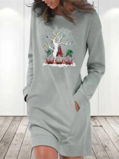 Women‘s Christmas Hoodie Dress Winter Dress Light Blue Grey White Long Sleeve Santa Claus Pocket Print Winter Fall Crew Neck Stylish Casual 2022 S M L XL 2XL / Cotton 9 Women‘s Christmas Hoodie Dress Winter Dress Light Blue Grey White Long Sleeve Santa Claus Pocket Print Winter Fall Crew Neck Stylish Casual 2022 S M L XL 2XL / Cotton -Casual Print Dress Sales saurvb1666676386918