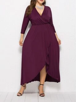 Women's Plus Size Work Dress Black Dress A Line Dress Fashion Long Dress Maxi Dress Ruched V Neck Long Sleeve Plain Loose Fit Black Wine Dark Green Fall XL XXL 3XL 4XL 22 Women's Plus Size Work Dress Black Dress A Line Dress Fashion Long Dress Maxi Dress Ruched V Neck Long Sleeve Plain Loose Fit Black Wine Dark Green Fall XL XXL 3XL 4XL -Casual Print Dress Sales sbncow1693203502142