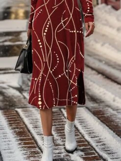 Women's Casual Dress Christmas Dress Velvet Dress Geometric Sequins Split Strap Midi Dress Active Fashion Outdoor Christmas Long Sleeve Regular Fit Wine Fall Winter S M L XL XXL 5 Women's Casual Dress Christmas Dress Velvet Dress Geometric Sequins Split Strap Midi Dress Active Fashion Outdoor Christmas Long Sleeve Regular Fit Wine Fall Winter S M L XL XXL -Casual Print Dress Sales scnftu1697097966119