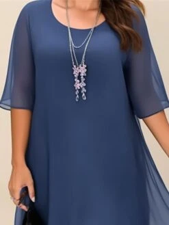 Women‘s Plus Size Curve Casual Dress Work Dress Chiffon Dress Plain Long Dress Maxi Dress Half Sleeve Layered Plus High Low Crew Neck Elegant Outdoor Blue Summer Spring L XL XXL 3XL 4XL 17 Women‘s Plus Size Curve Casual Dress Work Dress Chiffon Dress Plain Long Dress Maxi Dress Half Sleeve Layered Plus High Low Crew Neck Elegant Outdoor Blue Summer Spring L XL XXL 3XL 4XL -Casual Print Dress Sales sejico1684900925968