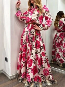 Women's Shirt Dress Casual Dress Swing Dress Maxi Long Dress Outdoor Daily Vacation Satin Fashion Modern Shirt Collar Button Split Long Sleeve Spring Fall 2023 Loose Fit Dark Pink Floral S M L XL 2XL 8 Women's Shirt Dress Casual Dress Swing Dress Maxi Long Dress Outdoor Daily Vacation Satin Fashion Modern Shirt Collar Button Split Long Sleeve Spring Fall 2023 Loose Fit Dark Pink Floral S M L XL 2XL -Casual Print Dress Sales semxxy1692004805226