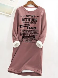 Women's Sweatshirt Dress Casual Dress Mini Dress Warm Fashion Outdoor Vacation Going Out Crew Neck Print Letter Loose Fit Pink S M L XL XXL