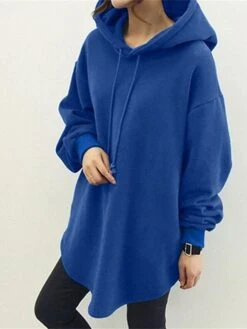 Women's Casual Dress Hoodie Dress Winter Dress Mini Dress Ruched Outdoor Street Daily Fashion Streetwear Hooded Long Sleeve 2023 Loose Fit Black Royal Blue Gray Color S M L XL XXL Size -Casual Print Dress Sales skwotx1694510111753
