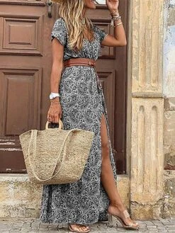 Women's Casual Dress A Line Dress Summer Dress Floral Paisley Split Print V Neck Long Dress Maxi Dress Tropical Fashion Outdoor Street Short Sleeve Regular Fit Wine Red Green Summer Spring S M L XL 8 Women's Casual Dress A Line Dress Summer Dress Floral Paisley Split Print V Neck Long Dress Maxi Dress Tropical Fashion Outdoor Street Short Sleeve Regular Fit Wine Red Green Summer Spring S M L XL -Casual Print Dress Sales slsgxe1689678553111