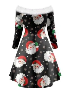 Women's Christmas Swing Dress Vintage Dress Mini Dress Green Blue Royal Blue Red White Black Long Sleeve Santa Claus Snowman Snowflake Feather Print Winter Fall Off Shoulder Stylish Elegant 20 Women's Christmas Swing Dress Vintage Dress Mini Dress Green Blue Royal Blue Red White Black Long Sleeve Santa Claus Snowman Snowflake Feather Print Winter Fall Off Shoulder Stylish Elegant -Casual Print Dress Sales sngdaz1666597372582