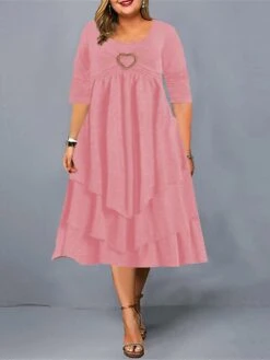 Women‘s Plus Size Curve Flattering Dresses Apple Shaped Dress Wedding Guest Casual Dress Shift Dress Solid Color Midi Dress Long Sleeve Ruffle Pocket Crew Neck Basic Daily Pink Wine Fall Spring Dress 8 Women‘s Plus Size Curve Flattering Dresses Apple Shaped Dress Wedding Guest Casual Dress Shift Dress Solid Color Midi Dress Long Sleeve Ruffle Pocket Crew Neck Basic Daily Pink Wine Fall Spring Dress -Casual Print Dress Sales snzozt1673504418258