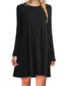 Women's Casual Dress Plain Dress Spring Dress Mini Dress Ruched Daily Date Going Out Active Fashion Crew Neck Long Sleeve 2023 Loose Fit Black White Green Color S M L XL XXL Size 12 Women's Casual Dress Plain Dress Spring Dress Mini Dress Ruched Daily Date Going Out Active Fashion Crew Neck Long Sleeve 2023 Loose Fit Black White Green Color S M L XL XXL Size -Casual Print Dress Sales spceuf1692161536457