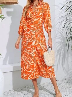 Women's Shirt Dress Casual Dress Wrap Dress Midi Dress Outdoor Daily Date Polyester Fashion Casual Split Neck Lace Up Split Long Sleeve Fall Winter 2023 Regular Fit Orange Green Floral S M L XL 29 Women's Shirt Dress Casual Dress Wrap Dress Midi Dress Outdoor Daily Date Polyester Fashion Casual Split Neck Lace Up Split Long Sleeve Fall Winter 2023 Regular Fit Orange Green Floral S M L XL -Casual Print Dress Sales sqlefp1695367389145