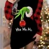 Women‘s Christmas Sweatshirt Dress Shift Dress Sweat Dress Mini Dress Green Black Blue Long Sleeve Snowman Print Winter Fall Autumn Round Neck Fashion Daily 2022 S M L XL XXL 3XL