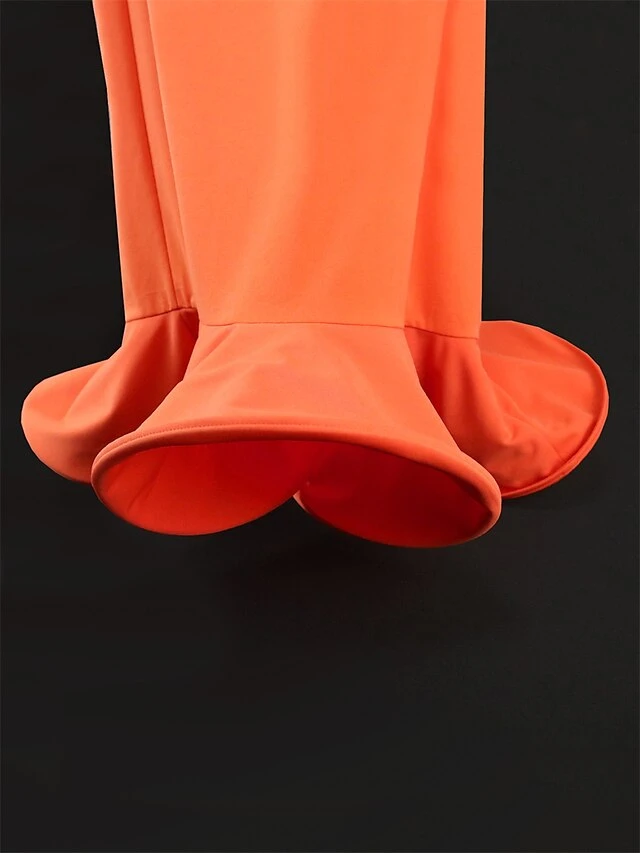 Women's Plus Size Curve Party Dress Bodycon Sheath Dress Plain Midi Dress Sleeveless Ruffle V Neck Fashion Party Orange Spring Fall XL XXL 3XL 4XL 13 Women's Plus Size Curve Party Dress Bodycon Sheath Dress Plain Midi Dress Sleeveless Ruffle V Neck Fashion Party Orange Spring Fall XL XXL 3XL 4XL - Image 13