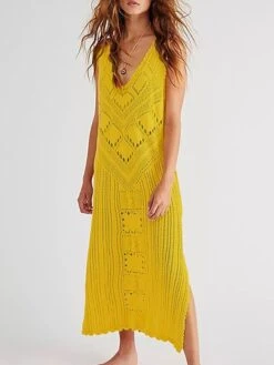 Women's Swimwear Cover Up Beach Dress Normal Swimsuit UV Protection Knit Hole Pure Color White Black Yellow Brown V Wire Bathing Suits New Stylish Vacation /y 18 Women's Swimwear Cover Up Beach Dress Normal Swimsuit UV Protection Knit Hole Pure Color White Black Yellow Brown V Wire Bathing Suits New Stylish Vacation /y -Casual Print Dress Sales sulscz1648438963330