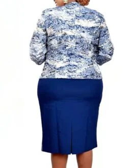 Women‘s Plus Size Curve Work Dress Leaf Crew Neck 3/4 Length Sleeve Spring Fall Stylish Work Knee Length Dress Vacation Going Out Dress -Casual Print Dress Sales suvuto1663740850457