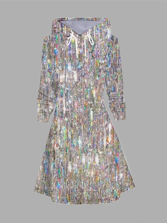 Women's Casual Dress Hoodie Dress Winter Dress Ombre Marble Print Pocket Print Hooded Mini Dress Fashion Streetwear Outdoor Daily Long Sleeve Loose Fit Silver Light Pink Pink Fall Winter S M L XL XXL 1 Women's Casual Dress Hoodie Dress Winter Dress Ombre Marble Print Pocket Print Hooded Mini Dress Fashion Streetwear Outdoor Daily Long Sleeve Loose Fit Silver Light Pink Pink Fall Winter S M L XL XXL