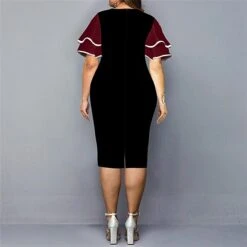 Women‘s Plus Size Curve Party Dress Color Block Crew Neck Print Short Sleeve Spring Fall Work Casual Prom Dress Knee Length Dress Casual Daily DressHomecoming Dress -Casual Print Dress Sales swgopr1639471972405