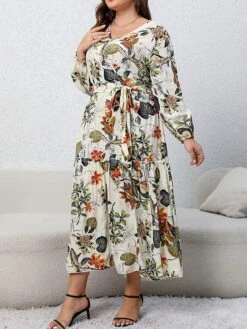 Women's Casual Dress Swing Dress Print Dress Leaf Floral Ruffle Print V Neck Long Dress Maxi Dress Fashion Streetwear Outdoor Daily Long Sleeve Regular Fit Blue Apricot Fall Winter XL XXL 3XL 4XL 20 Women's Casual Dress Swing Dress Print Dress Leaf Floral Ruffle Print V Neck Long Dress Maxi Dress Fashion Streetwear Outdoor Daily Long Sleeve Regular Fit Blue Apricot Fall Winter XL XXL 3XL 4XL -Casual Print Dress Sales swzfbo1697539482142
