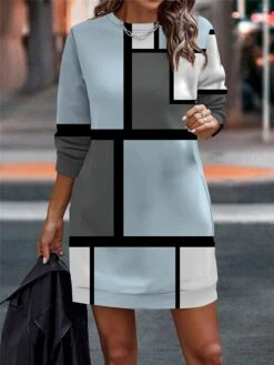 Women's Casual Dress Sweatshirt Dress Mini Dress Warm Fashion Outdoor Vacation Going Out Crew Neck Print Geometric Loose Fit Pink Blue Light Purple S M L XL XXL 10 Women's Casual Dress Sweatshirt Dress Mini Dress Warm Fashion Outdoor Vacation Going Out Crew Neck Print Geometric Loose Fit Pink Blue Light Purple S M L XL XXL -Casual Print Dress Sales tawqvn1694596715987