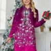 Women's Casual Dress Hoodie Dress Mini Dress Warm Fashion Outdoor Christmas Holiday Hoodie Print Christmas Tree Regular Fit Yellow Pink Blue S M L XL XXL