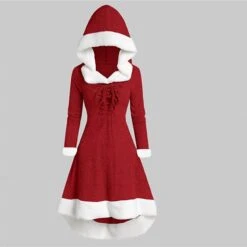 Women's Christmas Hoodie Dress Vintage Dress Midi Dress Green Black Wine Red Gray Long Sleeve Pure Color Patchwork Winter Fall Hooded Vacation Vintage 2022 S M L XL XXL 3XL -Casual Print Dress Sales tcnalb1667275373201