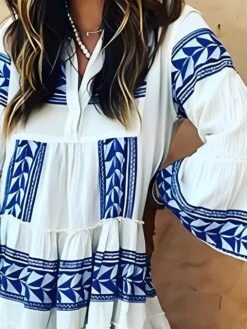 Women‘s Casual Dress Midi Dress 3/4 Length Sleeve Geometric Ruffle Winter Fall Autumn V Neck Casual 2023 S M L XL XXL XXXL 8 Women‘s Casual Dress Midi Dress 3/4 Length Sleeve Geometric Ruffle Winter Fall Autumn V Neck Casual 2023 S M L XL XXL XXXL -Casual Print Dress Sales tctyop1672379183124