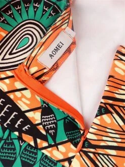 Women's Plus Size Curve Party Dress Bodycon Sheath Dress Floral Geometric Midi Dress Sleeveless Mesh Backless Strapless Fashion Party Orange Fall Winter XL XXL 3XL 4XL -Casual Print Dress Sales tcxonu1694425968192