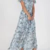 Women's Casual Dress Swing Dress Floral Dress Chiffon Long Dress Maxi Dress Green Blue Light Blue Short Sleeve Floral Ruffle Spring Summer V Neck Fashion Daily Date Vacation 2023 S M L XL XXL 3XL