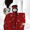 Women‘s Plus Size Christmas Dress Casual Dress Snowman Long Sleeve Winter Fall Casual Festival Mini Dress Going Out Dress