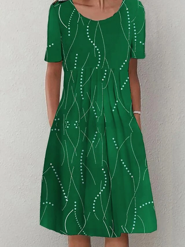 Women's Casual Dress Summer Dress Print Dress Floral Geometric Pocket Print Crew Neck Midi Dress Active Fashion Outdoor Daily Short Sleeve Regular Fit Pink Navy Blue Blue Summer Spring S M L XL XXL 1 Women's Casual Dress Summer Dress Print Dress Floral Geometric Pocket Print Crew Neck Midi Dress Active Fashion Outdoor Daily Short Sleeve Regular Fit Pink Navy Blue Blue Summer Spring S M L XL XXL