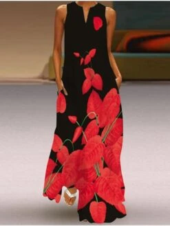 Women's Shift Dress Maxi Long Dress Sleeveless Animal Print Summer Spring V Neck Classic & Timeless 2023 S M L XL XXL 3XL 4XL 5XL -Casual Print Dress Sales tjmiom1617686577783